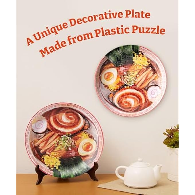 3D PUZZLE PLATE 124 PIECES - SOY SAUCE CHASHU RAMEN UNIQUE GIFT & HOME DCOR WITH PLASTIC PUZZLE PIECES [PL1012] - Image 2